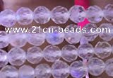 CTG835 15.5 inches 4mm faceted round tiny white moonstone beads