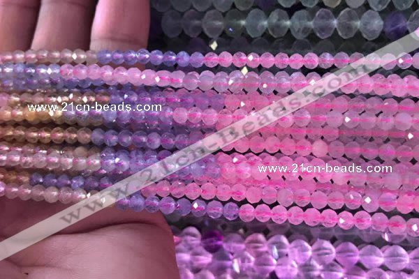 CTG838 15.5 inches 3mm faceted round tiny morganite beads