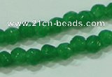 CTG87 15.5 inches 3mm faceted round tiny dyed white jade beads wholesale