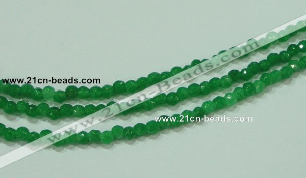 CTG87 15.5 inches 3mm faceted round tiny dyed white jade beads wholesale