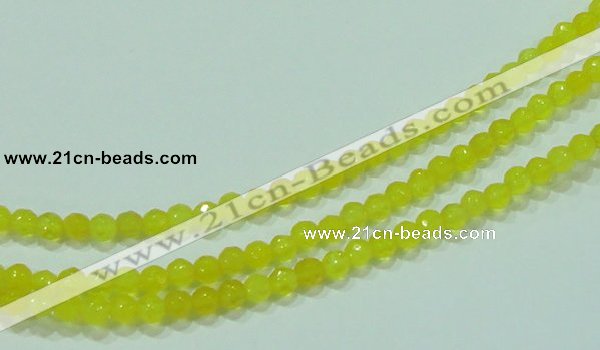 CTG88 15.5 inches 3mm faceted round tiny yellow agate beads wholesale