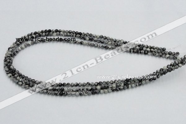 CTJ01 16 inches 4mm round black water jasper beads wholesale