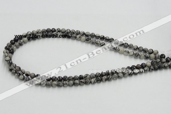 CTJ02 16 inches 6mm round black water jasper beads wholesale