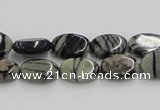 CTJ10 16 inches 8*12mm oval black water jasper beads wholesale