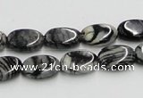 CTJ11 16 inches 10*14mm oval black water jasper beads wholesale