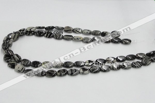 CTJ11 16 inches 10*14mm oval black water jasper beads wholesale