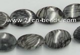 CTJ12 16 inches 13*18mm oval black water jasper beads wholesale