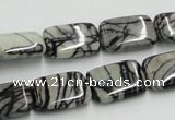 CTJ18 16 inches 13*18mm rectangle black water jasper beads wholesale