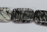CTJ20 16 inches 20*30mm rectangle black water jasper beads wholesale