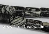 CTJ203 15.5 inches 12*20mm tube black water jasper beads wholesale