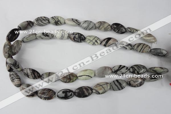 CTJ210 15.5 inches 12*20mm marquise black water jasper beads wholesale