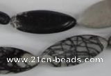 CTJ211 15.5 inches 12*28mm marquise black water jasper beads wholesale