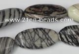 CTJ223 15.5 inches 15*30mm oval black water jasper beads wholesale