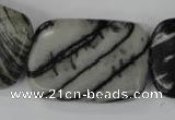 CTJ256 15.5 inches 25*35mm rectangle black water jasper beads