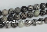 CTJ26 15.5 inches 10mm round black water jasper beads wholesale