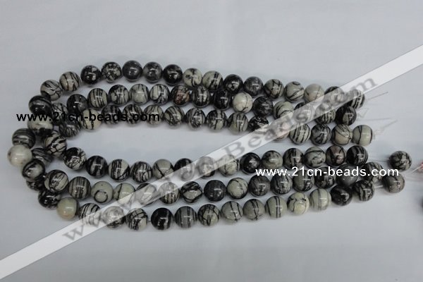 CTJ27 15.5 inches 12mm round black water jasper beads wholesale