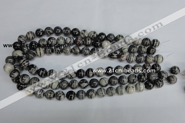 CTJ29 15.5 inches 16mm round black water jasper beads wholesale