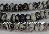 CTJ31 15.5 inches 5*10mm rondelle black water jasper beads wholesale