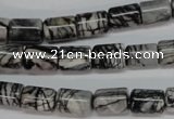 CTJ35 15.5 inches 8*10mm tube black water jasper beads wholesale