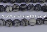 CTJ401 15.5 inches 6mm round matte black water jasper beads