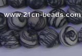 CTJ403 15.5 inches 10mm round matte black water jasper beads