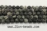 CTJ414 15.5 inches 12mm round black water jasper gemstone beads wholesale