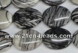 CTJ43 15.5 inches 15*20mm oval black water jasper beads wholesale