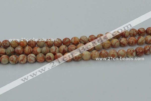 CTJ702 15.5 inches 8mm round red net jasper beads wholesale