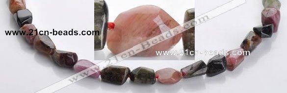 CTO08 15.5 inches 8*12mm freeform natural tourmaline beads