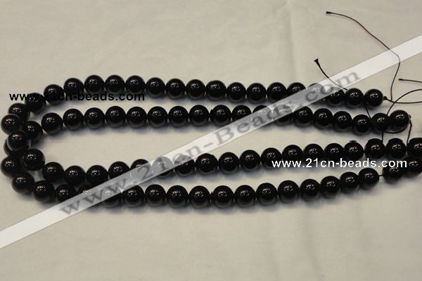 CTO103 15.5 inches 10mm round natural black tourmaline beads