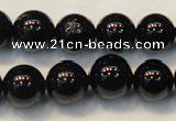 CTO105 15.5 inches 14mm round natural black tourmaline beads