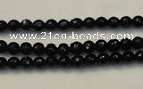 CTO106 15.5 inches 5mm faceted round natural black tourmaline beads