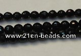 CTO107 15.5 inches 6mm faceted round natural black tourmaline beads