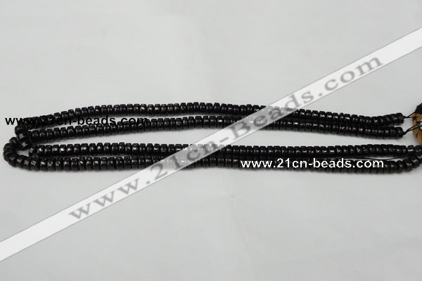 CTO121 15.5 inches 3*6mm rondelle black tourmaline beads