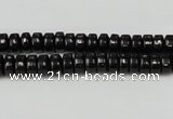 CTO122 15.5 inches 4*8mm rondelle black tourmaline beads