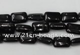 CTO124 15.5 inches 8*12mm rectangle black tourmaline beads