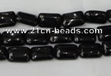 CTO125 15.5 inches 10*14mm rectangle black tourmaline beads