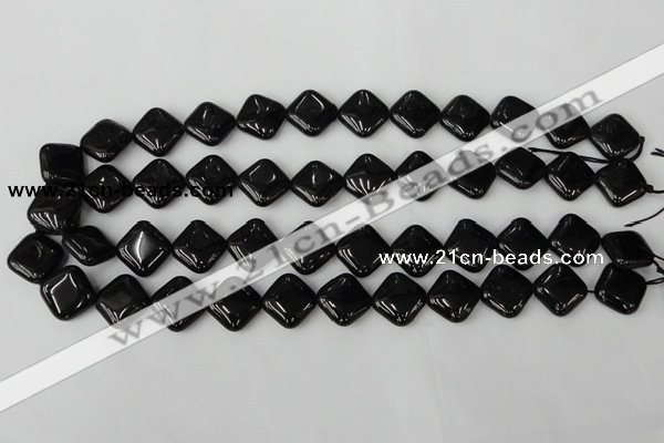 CTO127 15.5 inches 15*15mm diamond black tourmaline beads