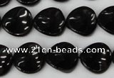 CTO129 15.5 inches 16mm twisted coin black tourmaline beads