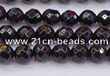 CTO136 15.5 inches 6mm faceted round black tourmaline beads