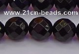 CTO139 15.5 inches 12mm faceted round black tourmaline beads