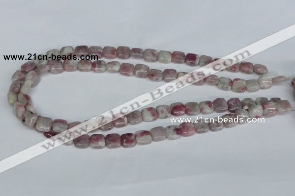 CTO205 15.5 inches 8*8mm square pink tourmaline gemstone beads