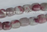 CTO208 15.5 inches 16*16mm square pink tourmaline gemstone beads