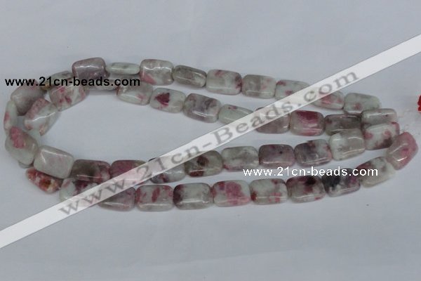 CTO209 15.5 inches 8*12mm rectangle pink tourmaline gemstone beads