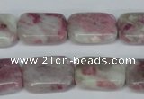 CTO211 15.5 inches 13*18mm rectangle pink tourmaline gemstone beads