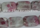 CTO212 15.5 inches 15*20mm rectangle pink tourmaline gemstone beads