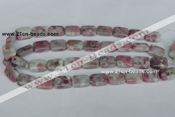 CTO212 15.5 inches 15*20mm rectangle pink tourmaline gemstone beads