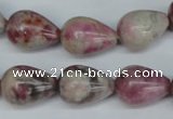 CTO219 15.5 inches 13*18mm teardrop pink tourmaline gemstone beads