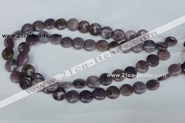CTO223 15.5 inches 15mm flat round tourmaline gemstone beads