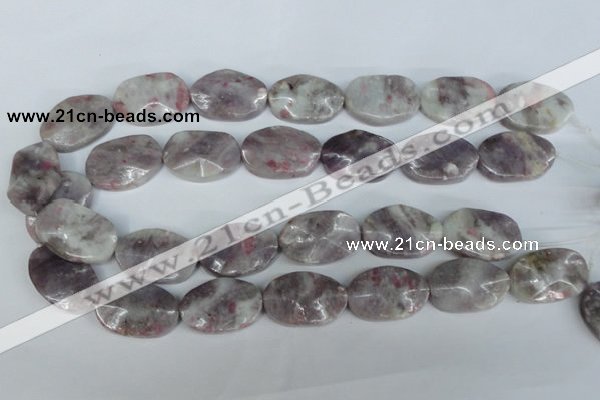 CTO233 15.5 inches 20*30mm wavy oval tourmaline gemstone beads